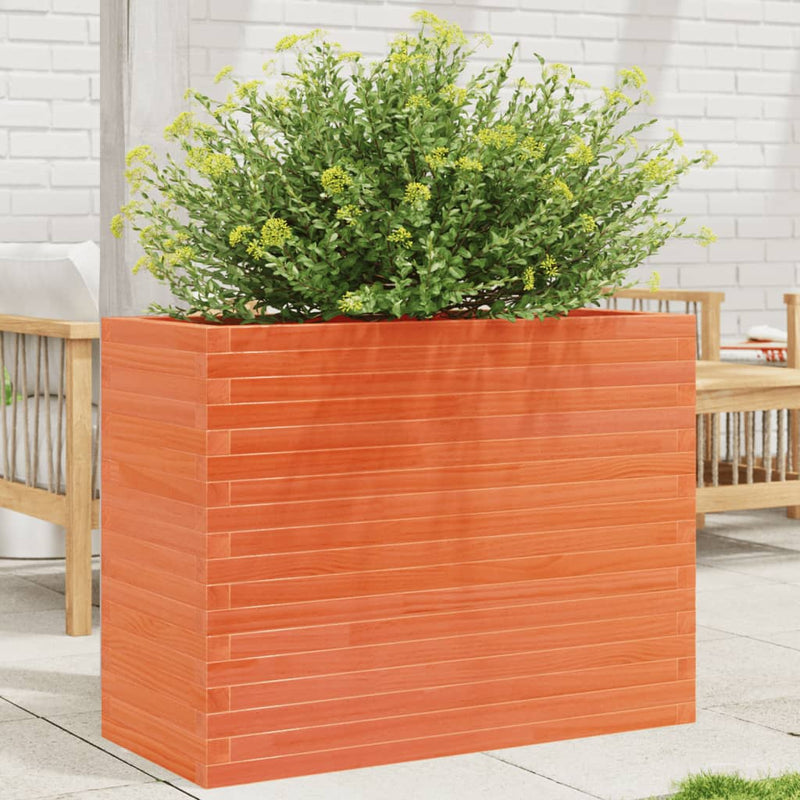 Load image into Gallery viewer, VidaXL Plantenbak 90x40x68,5 cm massief grenenhout wasbruin
