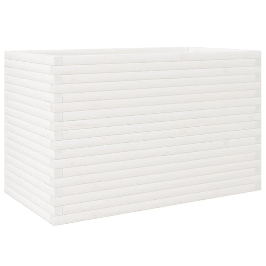 VidaXL Plantenbak 110x60x68,5 cm massief grenenhout wit