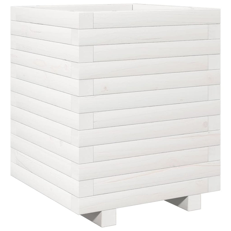 Load image into Gallery viewer, Vidaxl plantenbak 40x40x49,5 cm massief grenenhout wit
