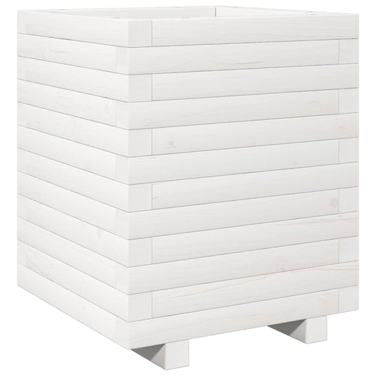 Vidaxl plantenbak 40x40x49,5 cm massief grenenhout wit