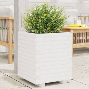 Vidaxl plantenbak 40x40x49,5 cm massief grenenhout wit