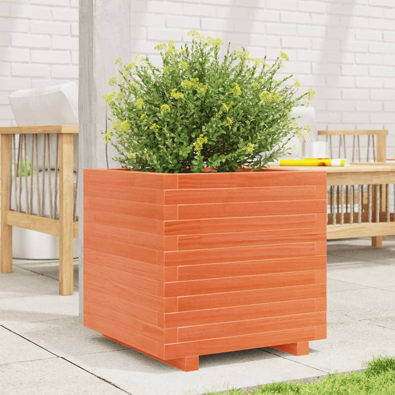 Load image into Gallery viewer, Vidaxl plantenbak 50x50x49,5 cm massief grenenhout wasbruin
