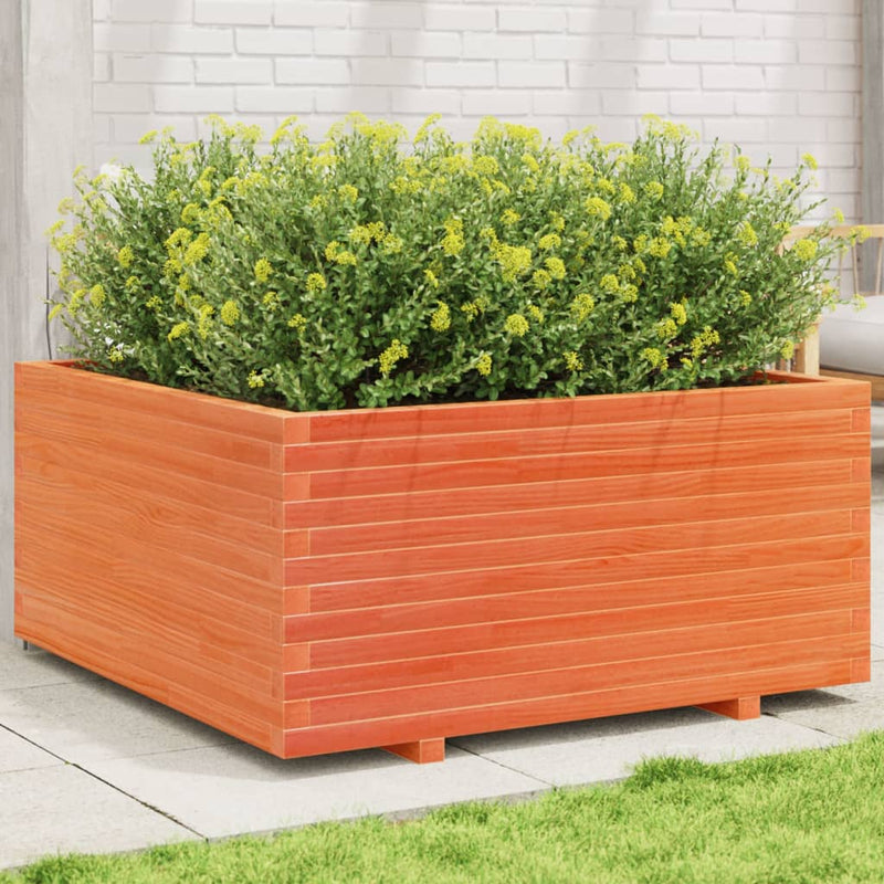 Load image into Gallery viewer, VidaXL Plantenbak 100x100x49,5 cm massief grenenhout wasbruin
