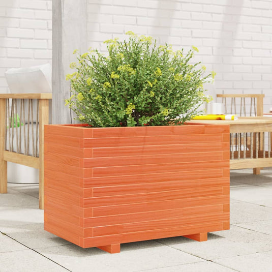 Vidaxl plantenbak 70x40x49,5 cm massief grenenhout wasbruin