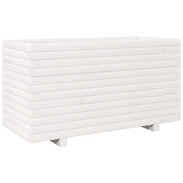 Vidaxl plantenbak 90x40x49,5 cm massief grenenhout wit