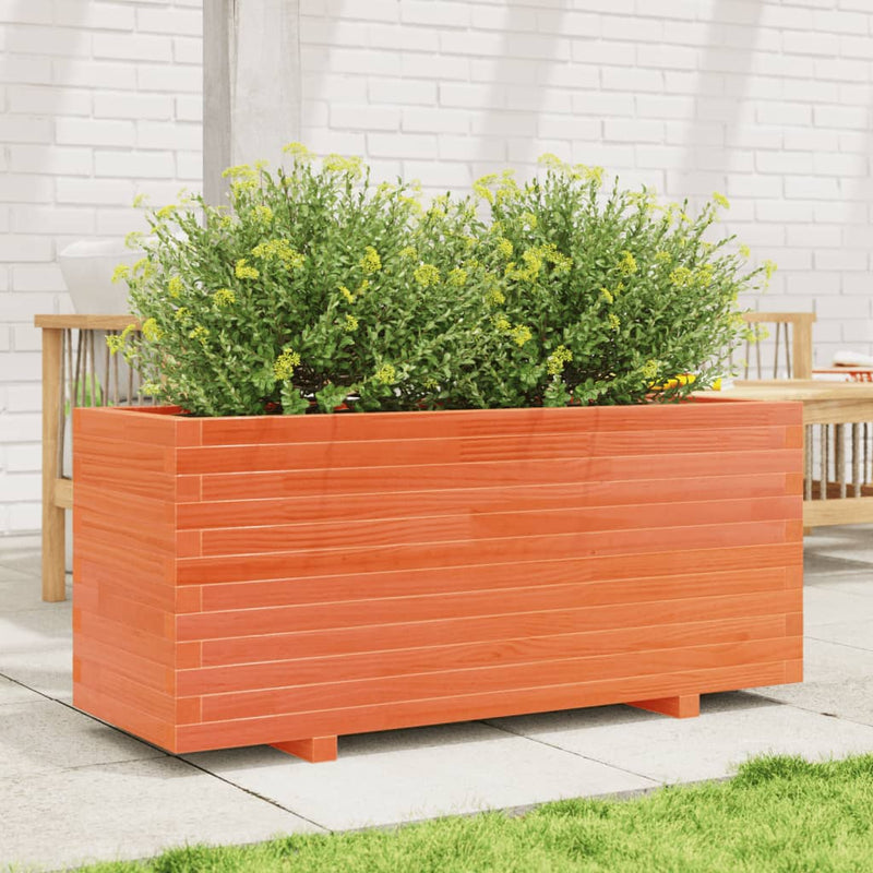 Load image into Gallery viewer, VidaXL Plantenbak 110x40x49,5 cm massief grenenhout wasbruin
