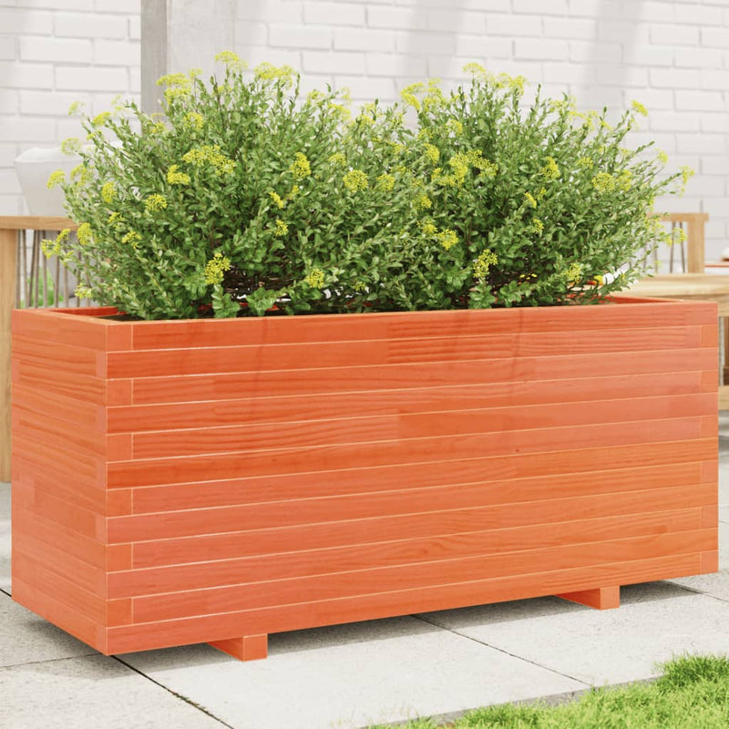 Load image into Gallery viewer, VidaXL Plantenbak 110x40x49,5 cm massief grenenhout wasbruin
