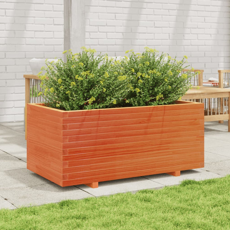 Load image into Gallery viewer, VidaXL Plantenbak 110x60x49,5 cm massief grenenhout wasbruin
