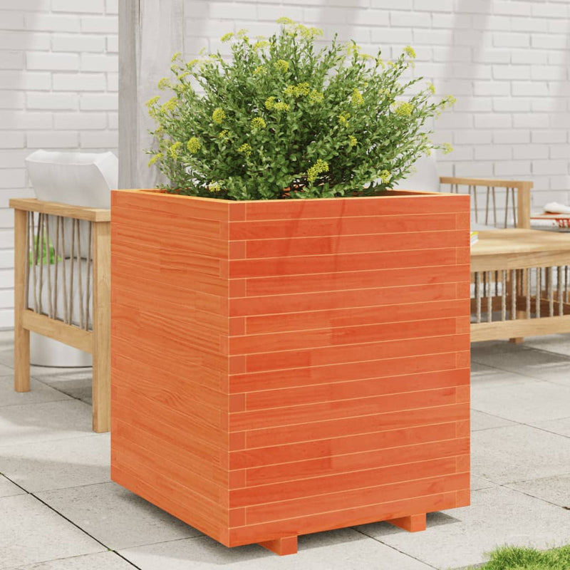 Load image into Gallery viewer, VidaXL Plantenbak 60x60x72,5 cm massief grenenhout wasbruin
