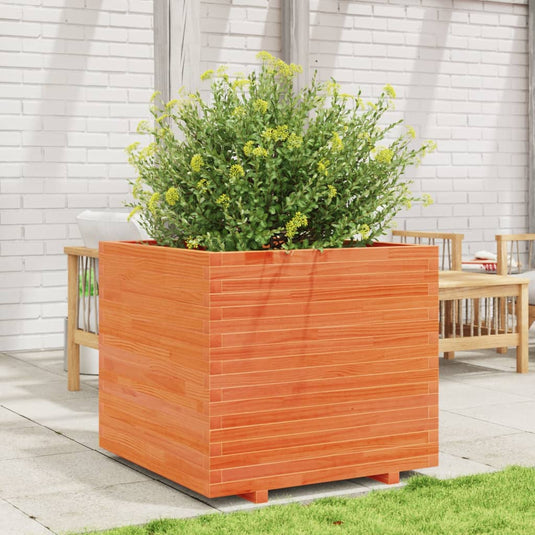 VidaXL Plantenbak 80x80x72 cm massief grenenhout wasbruin