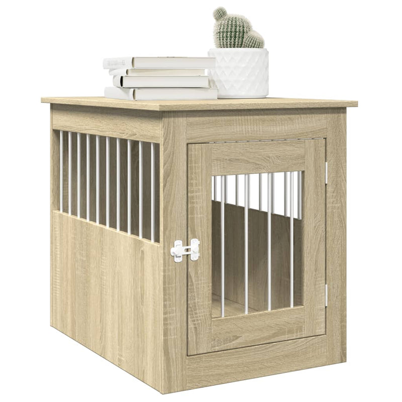 Load image into Gallery viewer, Vidaxl hondenbench 55x75x65 cm bewerkt hout sonoma eikenkleurig
