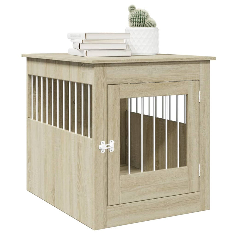 Load image into Gallery viewer, Vidaxl hondenbench 64,5x80x71 cm bewerkt hout sonoma eikenkleurig
