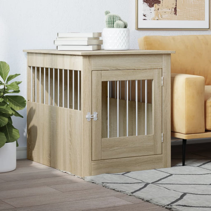 Load image into Gallery viewer, Vidaxl hondenbench 64,5x80x71 cm bewerkt hout sonoma eikenkleurig
