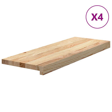 Vidaxl traptreden 4 st 70x30x2 cm onbehandeld massief eikenhout