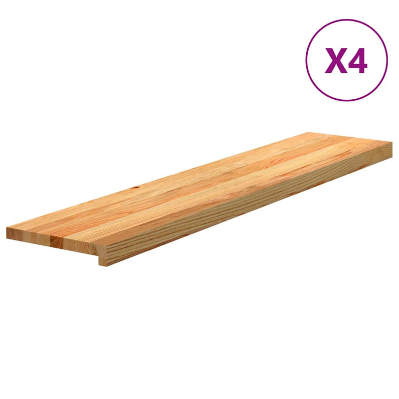 ギャラリービューアに画像をロードする, Vidaxl traptreden 4 st 120x25x2 cm massief eikenhout lichtbruin
