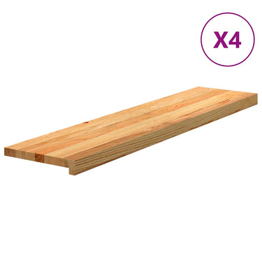 Vidaxl traptreden 4 st 110x30x2 cm massief eikenhout lichtbruin