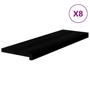 Vidaxl traptreden 8 st 80x25x2 cm massief eikenhout donkerbruin