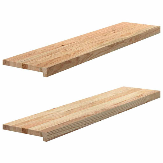 Vidaxl traptreden 2 st 110x30x2 cm onbehandeld massief eikenhout