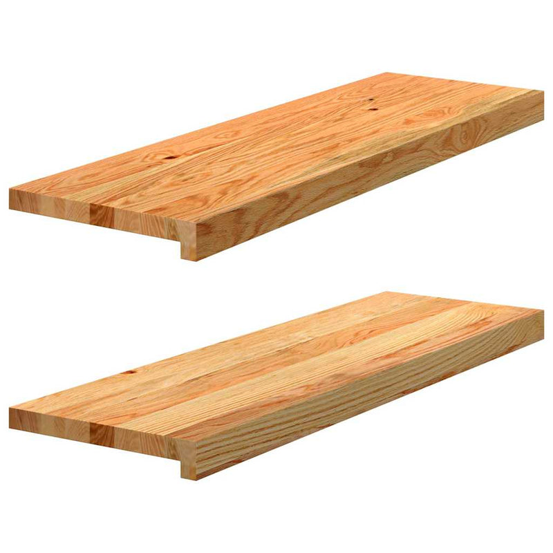 Load image into Gallery viewer, Vidaxl traptreden 2 st 80x25x2 cm massief eikenhout lichtbruin
