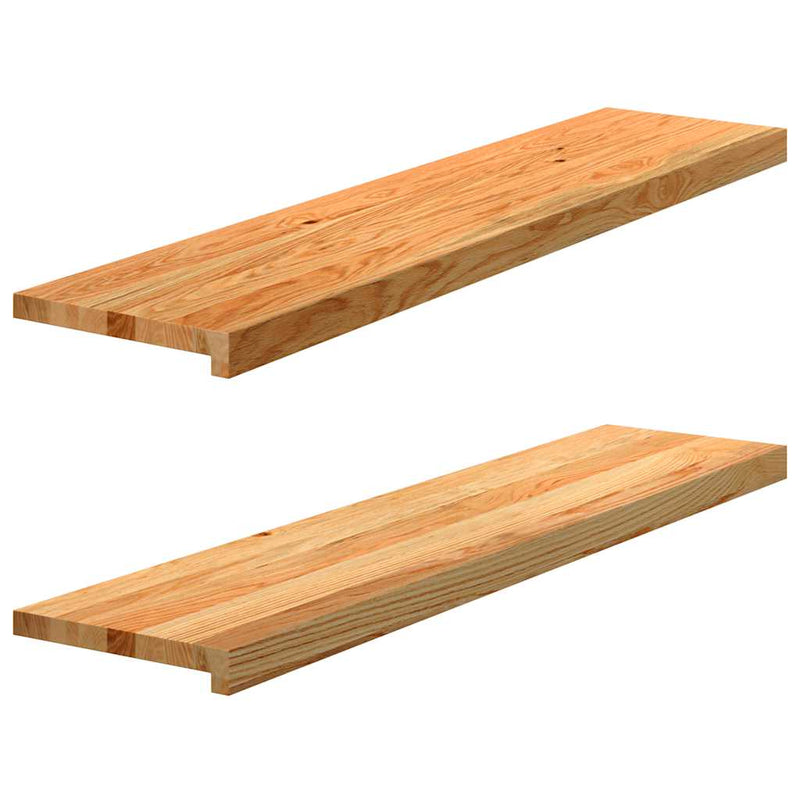 Load image into Gallery viewer, Vidaxl traptreden 2 st 110x30x2 cm massief eikenhout lichtbruin
