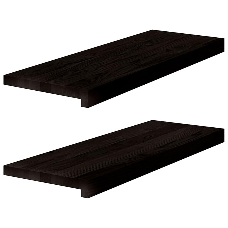 Load image into Gallery viewer, Vidaxl traptreden 2 st 70x30x2 cm massief eikenhout donkerbruin
