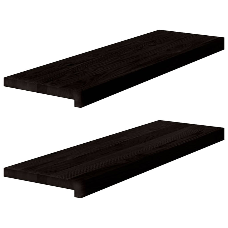 Load image into Gallery viewer, Vidaxl traptreden 2 st 80x30x2 cm massief eikenhout donkerbruin
