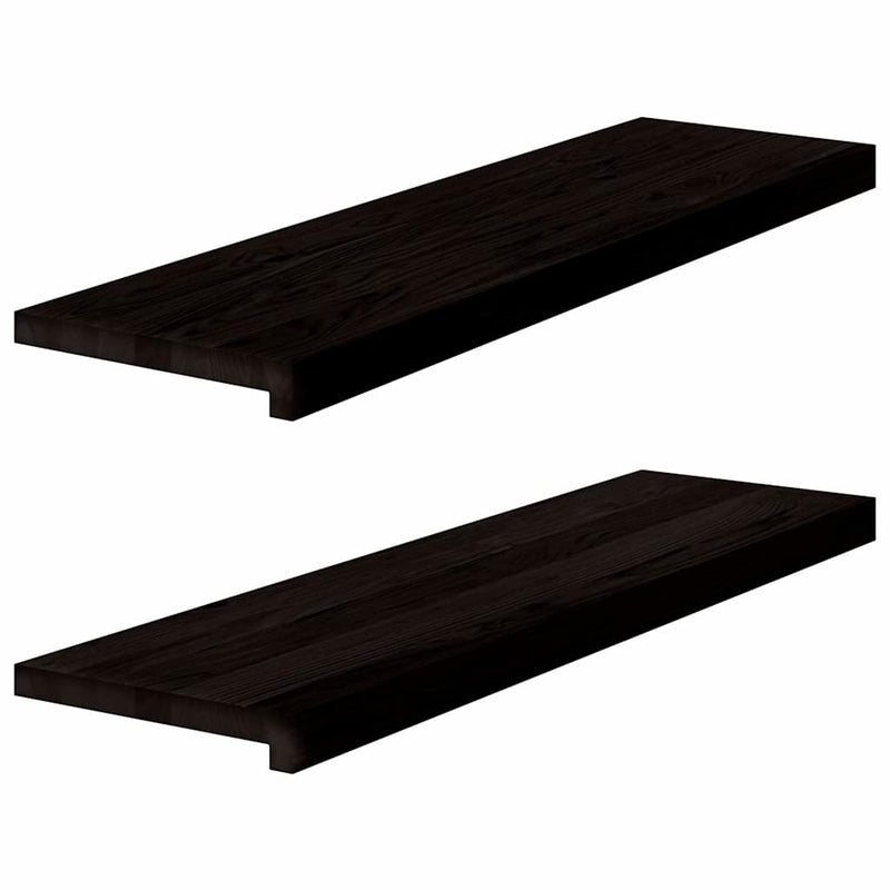 Load image into Gallery viewer, Vidaxl traptreden 2 st 90x30x2 cm massief eikenhout donkerbruin
