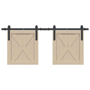 Vidaxl ophangset voor schuifdeur 122 cm koolstofstaal