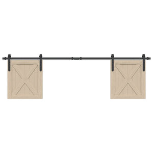 Vidaxl ophangset voor schuifdeur 183 cm koolstofstaal