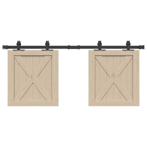 Vidaxl ophangset voor schuifdeur 122 cm koolstofstaal