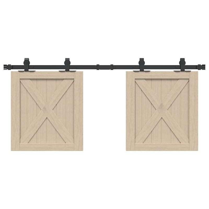 Load image into Gallery viewer, Vidaxl ophangset voor schuifdeur 122 cm koolstofstaal
