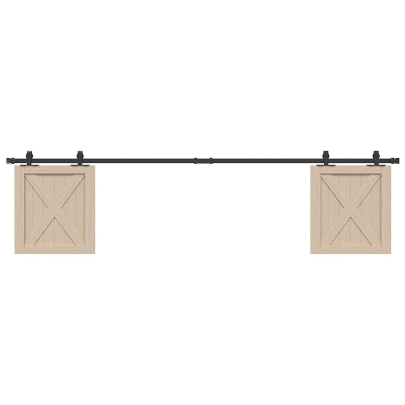 Load image into Gallery viewer, Vidaxl ophangset voor schuifdeur 213 cm koolstofstaal
