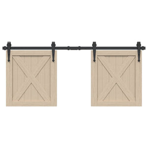 Vidaxl ophangset voor schuifdeur 122 cm koolstofstaal