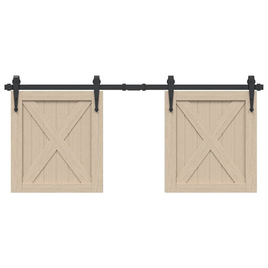 Vidaxl ophangset voor schuifdeur 122 cm koolstofstaal