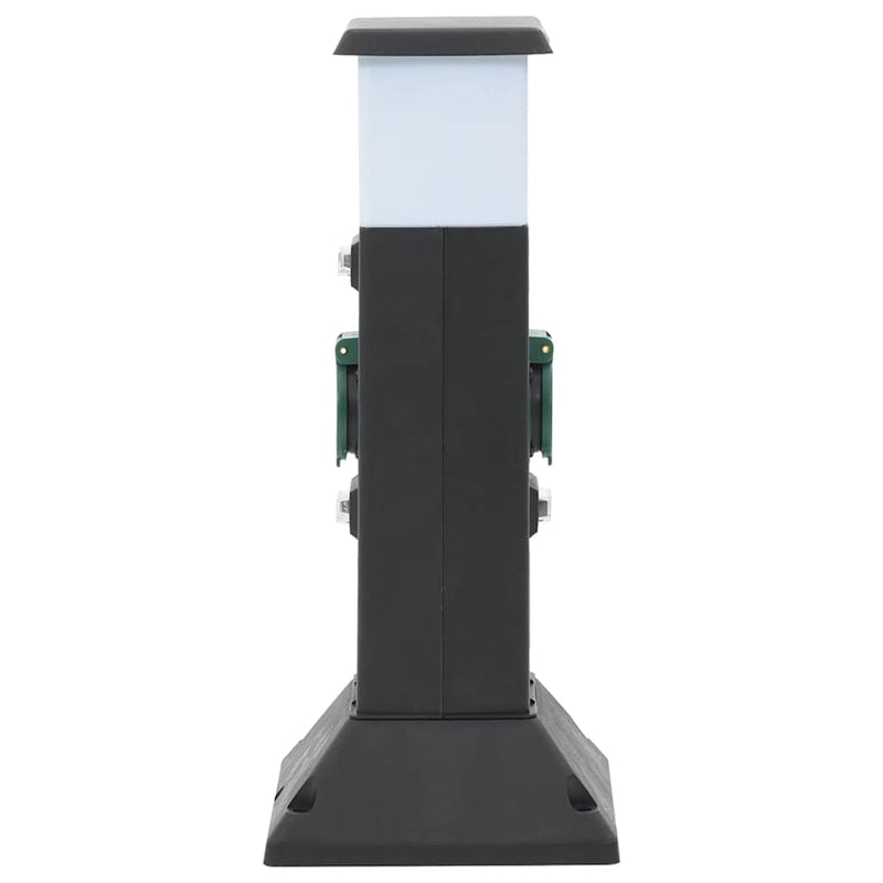 Load image into Gallery viewer, Vidaxl tuinstopcontact met lamp en grondpin 2-wegs 16x16x39,5 cm
