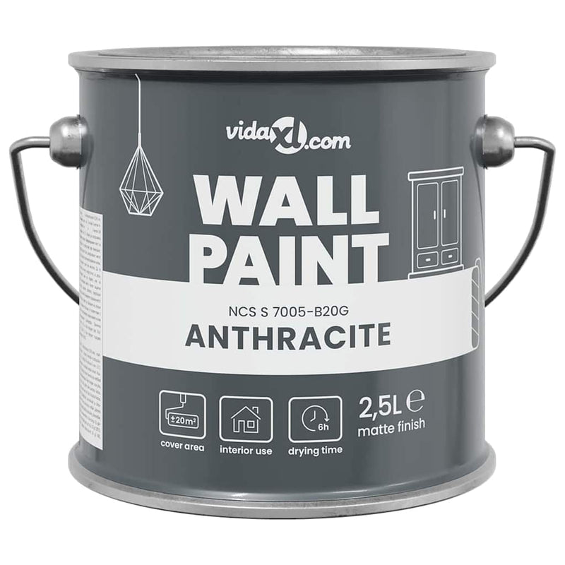 Chargez l'image dans la visionneuse de la galerie, Vidaxl muurverf grijs 2,5 l wandprint
