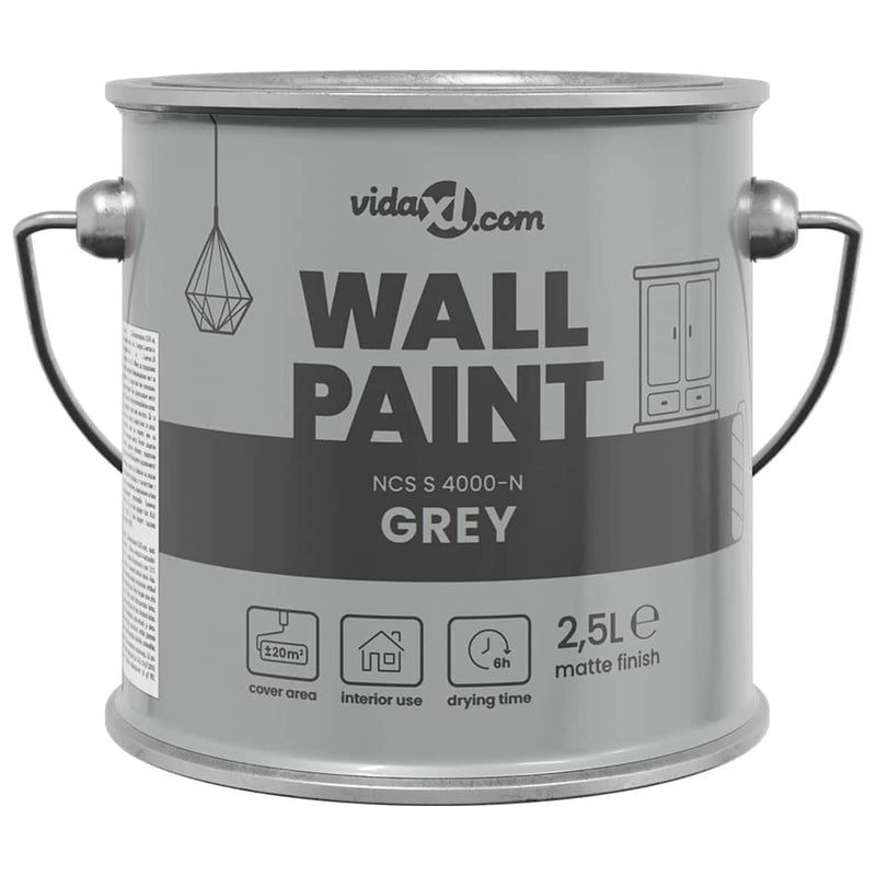 ギャラリービューアに画像をロードする, Vidaxl muurverf grijs 2,5 l wandprint
