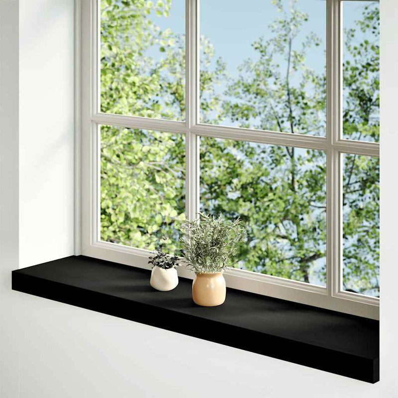 Afbeelding laden in galerijviewer, Vidaxl vensterbanken 2 st 90x20x2 cm massief eikenhout bruin-zwart
