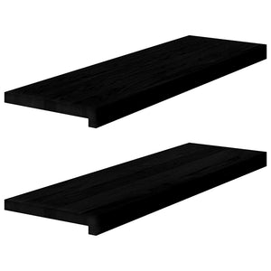 Vidaxl vensterbanken 2 st 80x25x2 cm massief eikenhout bruin-zwart