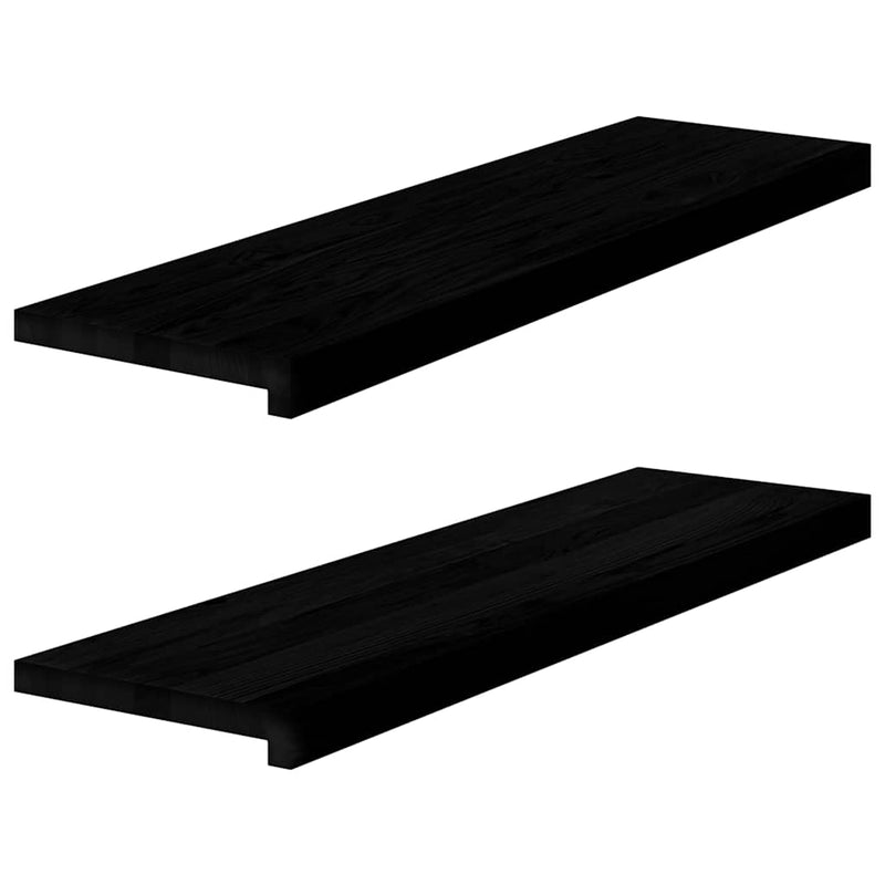 Load image into Gallery viewer, Vidaxl vensterbanken 2 st 90x25x2 cm massief eikenhout donkerbruin
