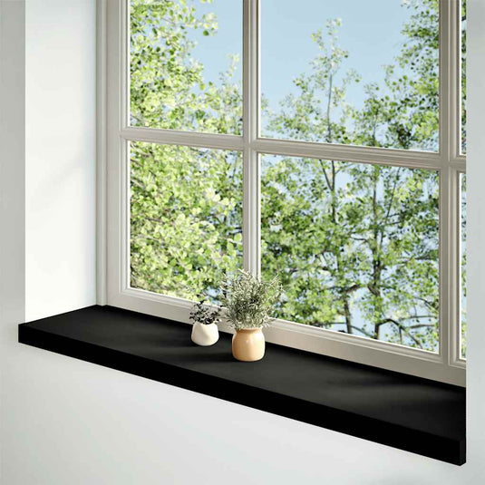Vidaxl vensterbanken 2 st 120x25x2 cm massief eikenhout bruin-zwart