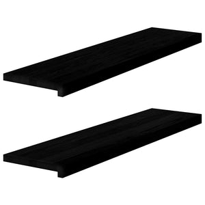 Vidaxl vensterbanken 2 st 100x30x2 cm massief eikenhout bruin-zwart