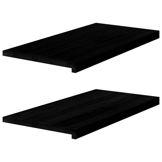 Vidaxl vensterbanken 2 st 80x40x2 cm massief eikenhout bruin-zwart