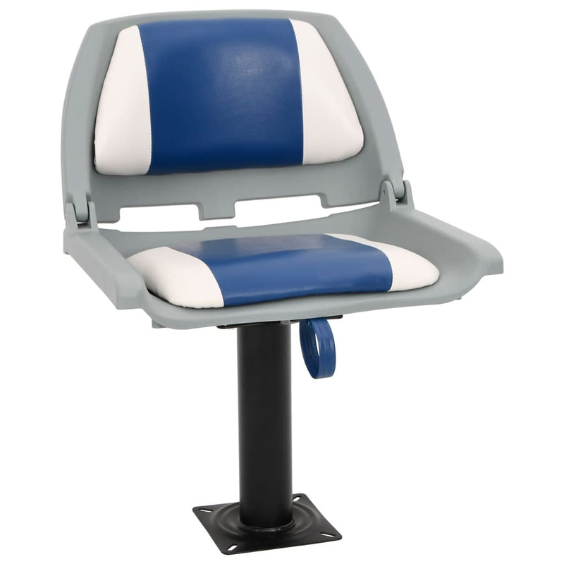 Afbeelding laden in galerijviewer, Vidaxl 2-delige bootstoelenset inklapbaar 48x51x41 cm blauw en wit
