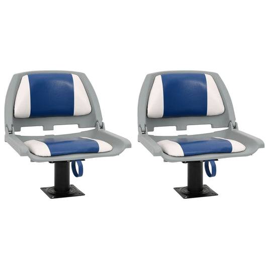 Vidaxl 4-delige bootstoelenset inklapbaar 48x51x41 cm blauw en wit