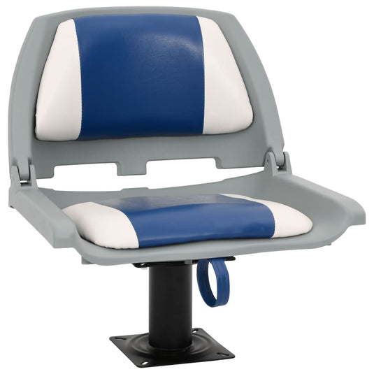 Vidaxl 4-delige bootstoelenset inklapbaar 48x51x41 cm blauw en wit