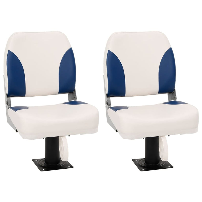 Load image into Gallery viewer, VidaXL 4-delige Bootstoelenset inklapbaar 41x36x48 cm blauw en wit
