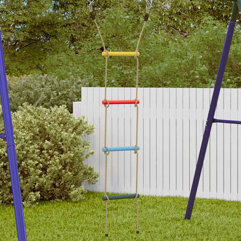 Load image into Gallery viewer, Vidaxl touwladder voor kinderen met 4 sporten meerkleurig
