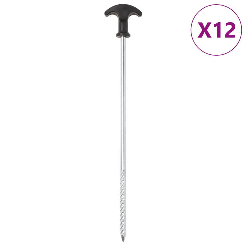Load image into Gallery viewer, Vidaxl tentharingen 12 st ø7 mm 30 cm gegalvaniseerd staal
