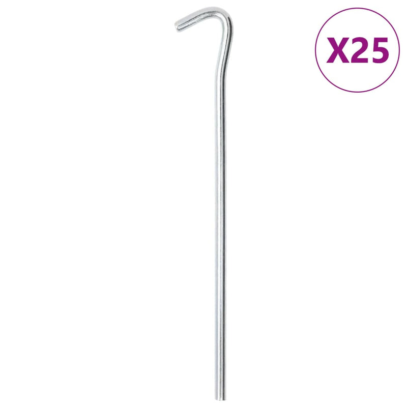 Load image into Gallery viewer, Vidaxl tentharingen 25 st ø7 mm 23 cm gegalvaniseerd staal
